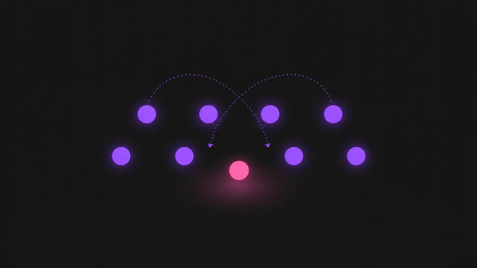 Stylized overhead view of a K-pop group formation with center switch paths